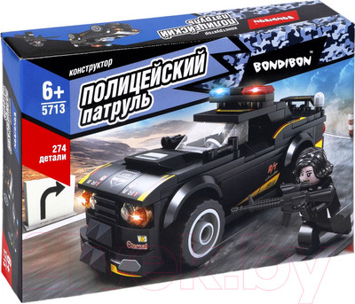Конструктор Bondibon Полицейский патруль Машина / ВВ5713 (274эл)