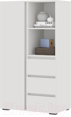 Шкаф Стендмебель Хелен ШК 03 (белый/белый)