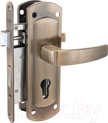 Замок врезной Аллюр ЗВ4-1/58A AB (старая бронза)