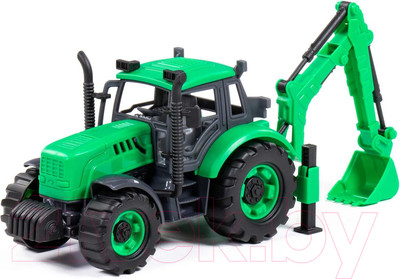 Экскаватор игрушечный Полесье Прогресс инерционный / 94612 (зеленый)