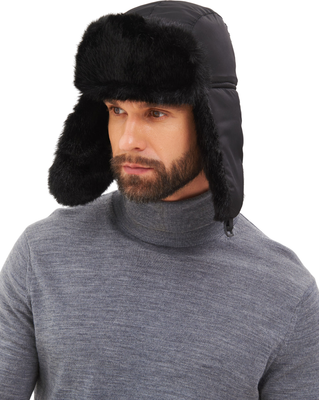 Шапка для охоты и рыбалки Huntsman Евро Норка с маской Taslan (р-р 56-58, черный)