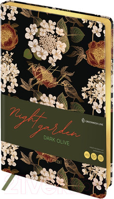 Ежедневник Greenwich Line Night garden. Dark olive / ENA5_44975 (136л)