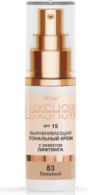 Тональный крем Витэкс LuxShow Выравнивающий С эффектом лифтинга SPF15 тон 83 Бежевый (30мл)
