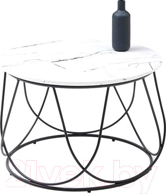 Журнальный столик Halmar Nubira (белый мрамор/черный)