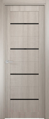 Дверь межкомнатная SMART Орион 90x200 (капучино/черное стекло)