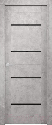 Дверь межкомнатная SMART Орион 70x200 (бетон/черное стекло)