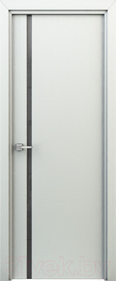 Дверь межкомнатная SMART Соло 90x200 (белый/черное стекло)