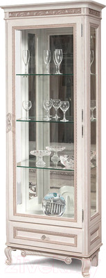 Шкаф с витриной Гомельдрев Фальконе ГМ 5151С Дуб (белый пепел)