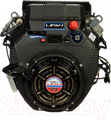 Двигатель бензиновый Lifan LF2V80F-A 29 л.с. D25 20А (датчик давл/м, м/радиатор, счетчик моточасов)