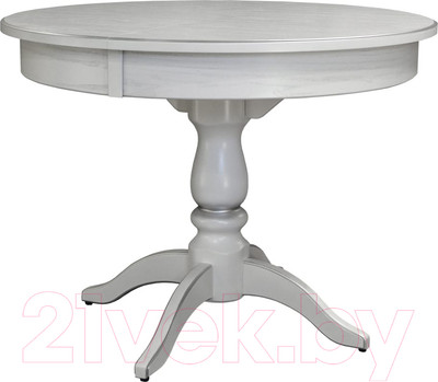 Обеденный стол Мебелик Моро 04 раздвижной 100-140x100 (белый/серебристый)