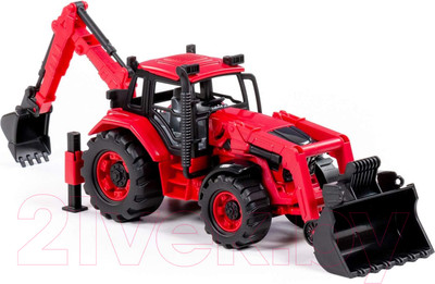 Трактор игрушечный Полесье Belarus с экскаватором и погрузчиком / 91857