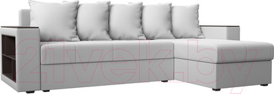 Диван угловой Лига Диванов Дубай лайт правый / 114199 (экокожа белый)