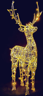 Светодиодная фигура 3D Decowelder Ажур Олень 1.5м 24В (теплый белый)