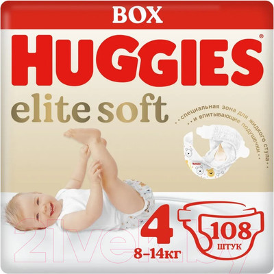 Подгузники детские Huggies Elite Soft Box 4 (108шт)