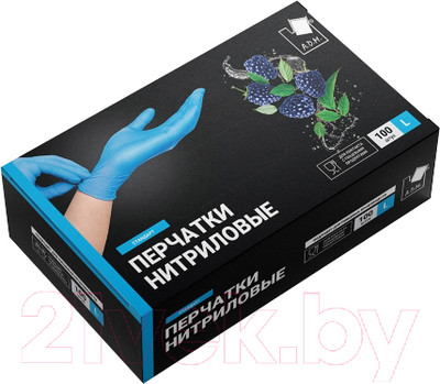 Перчатки одноразовые A.D.M Нитриловые SEMP003N (L, 100шт)