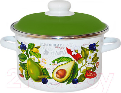 Кастрюля СтальЭмаль Авокадо 6RD181M
