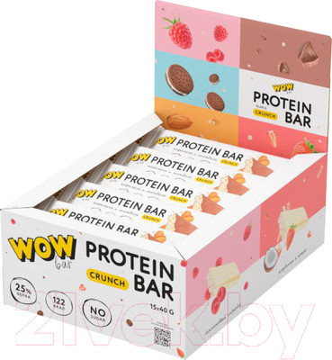 Набор протеиновых батончиков Prime Kraft Wowbar Crunch Карамель-миндаль (15x40гр)