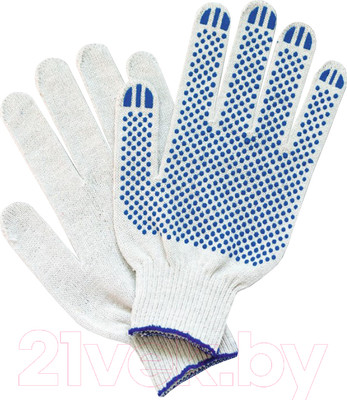 Перчатки защитные Kronex ПВХ Точка 10 класс / PER-0001 (белый, 10пар)