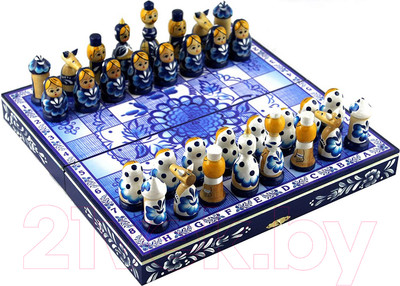 Шахматы Брестская Фабрика Сувениров Русская Гжель в виде матрешек / ch_gzhel