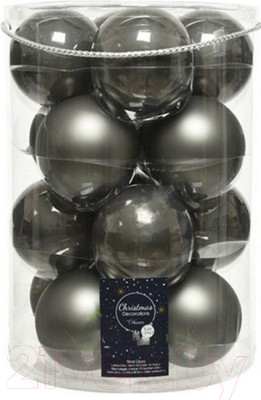 Набор шаров новогодних Kaemingk 140700 (16шт, теплый серый)