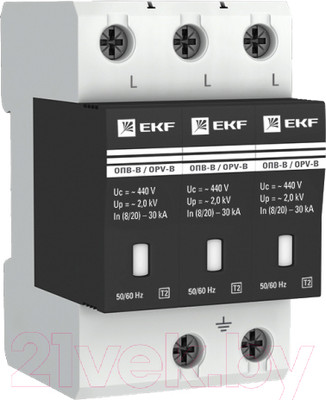 Ограничитель перенапряжения EKF ОПВ-B/3P / opv-b3