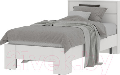 Односпальная кровать Стендмебель Хелен КР 01 90x200 (белый/белый)