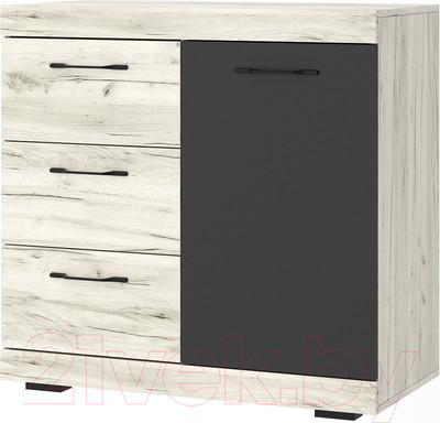 Тумба Памир Соната КС-900 1Д (крафт белый/антрацит)