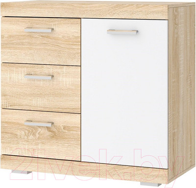 Тумба Памир Соната КС-900 1Д (дуб сонома/белый глянец)