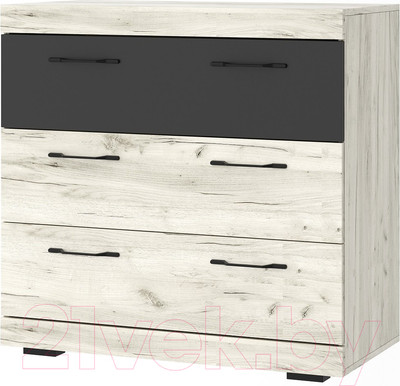 Комод Памир Соната КС-900 (крафт белый/антрацит)