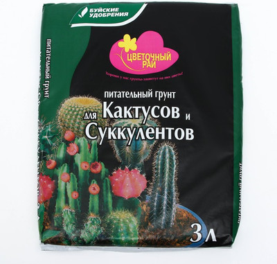 Грунт для растений Буйские удобрения Цветочный рай Кактус, Суккулент (3л)