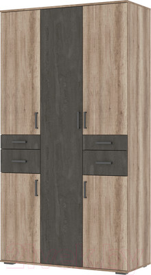 Шкаф Стендмебель Нельсон ШК 02 (железный камень/дуб каньон)