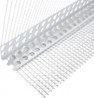 Уголок штукатурный Эверестстрой KS ПВХ 2500x100x100мм с сеткой