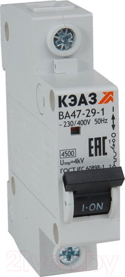 Выключатель автоматический КЭАЗ ВА47-29-1C16-УХЛ3 (4.5кА) / 318196