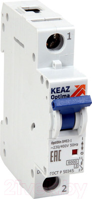 Выключатель автоматический КЭАЗ 1P C 16А 6кА OptiDin BM63-1C16-УХЛ3 / 260503