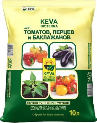 Грунт для растений Гера Keva Bioterra Биопочвогрунт для томатов и перцев (10л)