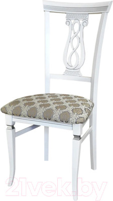 Стул Мебелик Агнесс (белый/серебристый/маркус серебристый)