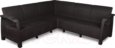 Диван садовый Альтернатива Ротанг-плюс Угловой / М8838 (мокко)