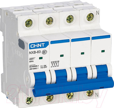 Выключатель автоматический Chint NXB-63S 4P 32A 4.5кА C / 296908