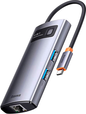 USB-хаб Baseus Metal Gleam 4в1 / WKWG070113 (серый)