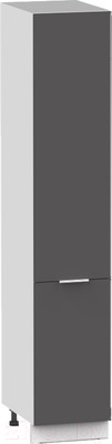 Шкаф-пенал кухонный Интермебель Микс Топ П 2140-2-400 (графит серый)
