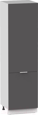 Шкаф-пенал кухонный Интермебель Микс Топ П 2140-2-600 (графит серый)