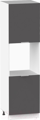 Шкаф-пенал кухонный Интермебель Микс Топ П 2140-4-600 (графит серый)