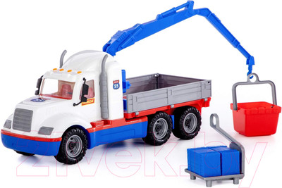 Автомобиль-кран Полесье Майк с манипулятором / 94308 (белый/синий)