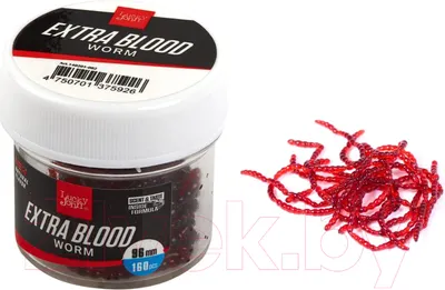 Насадка рыболовная Lucky John Series Extra Blood Worm XL / 140201-002 (160шт)