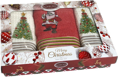 Набор полотенец Karven Новый Год 50x70 / НМ 742 v1 (крем/красный)