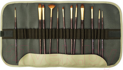 Набор кистей Малевичъ Claude / 754801 (12шт, оливковый)