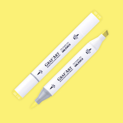 Маркер перманентный Малевичъ GrafArt Brush 190051 (лимонный)