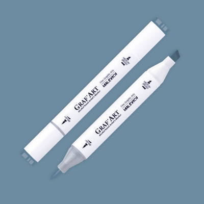 Маркер перманентный Малевичъ GrafArt Brush 190084 (серый голубой 4)