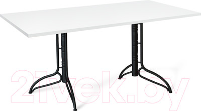 Обеденный стол Sheffilton SHT-TU20/TT 120/80 ЛДСП (черный муар/белый)