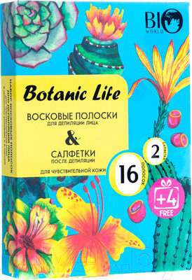 Набор для депиляции Bio World Botanica Полоски+Саше для чувствительной кожи лица (16шт+4шт+2шт)